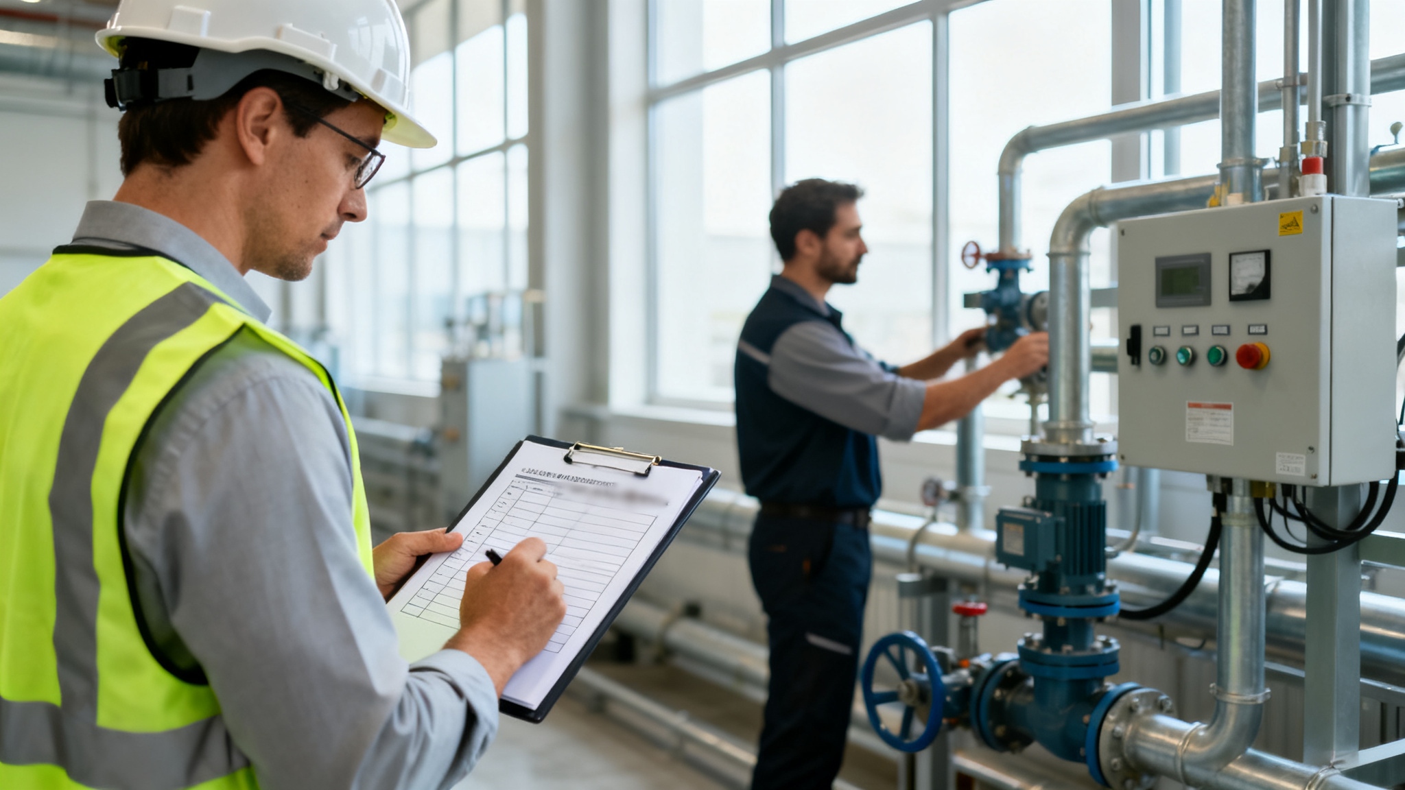 Audit environnemental en usine avec contrôle et checklist