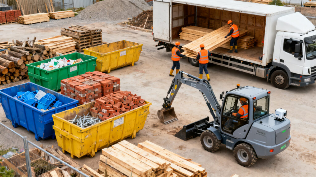 Déchets triés et réemploi sur chantier à faible carbone