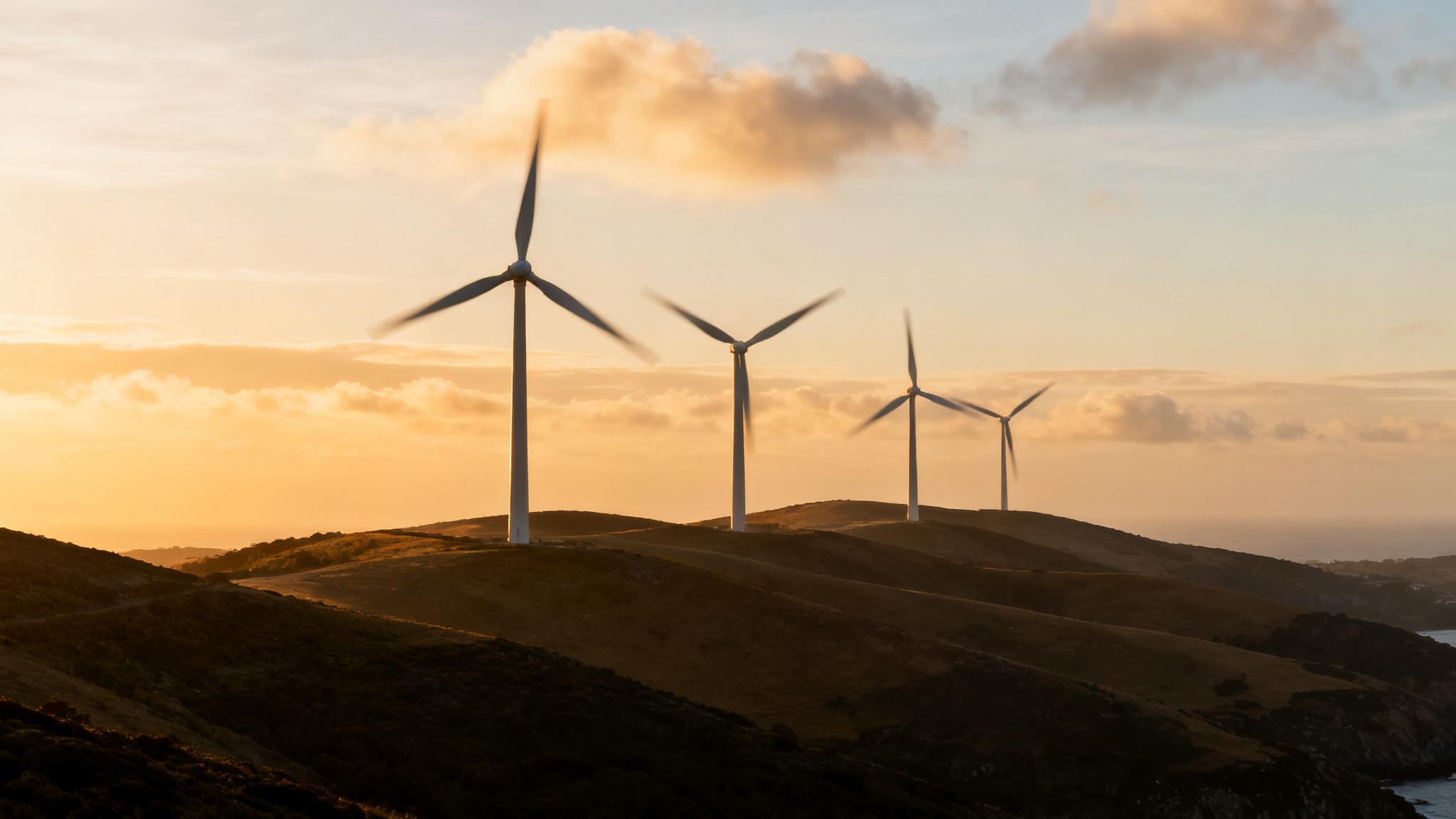 Parc éolien illustrant le fonctionnement d'une éolienne