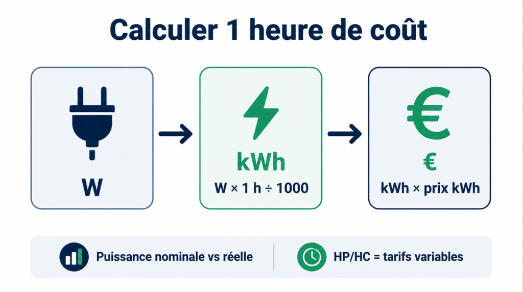 Formule de calcul kWh et coût par heure d’un déshumidificateur