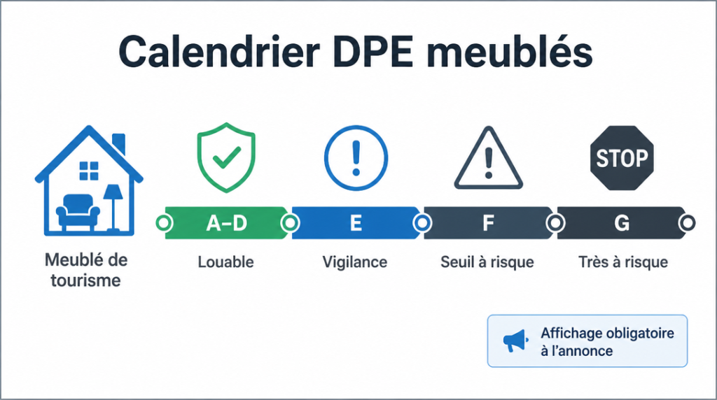 Calendrier des seuils DPE et jalons de location saisonnière
