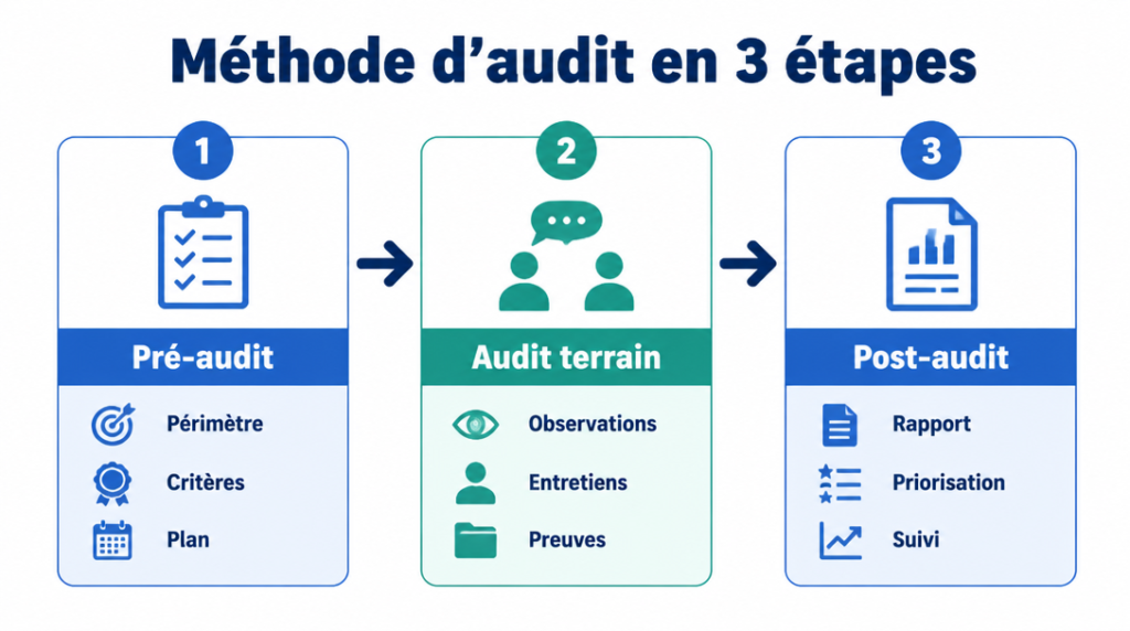 Infographie plan d’audit conforme à l’ISO 19011