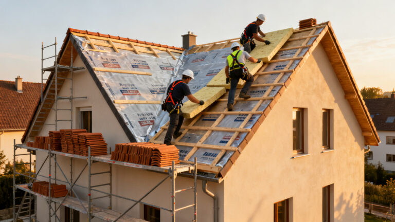Isolation de la toiture par l'extérieur en sarking sur toit en pente
