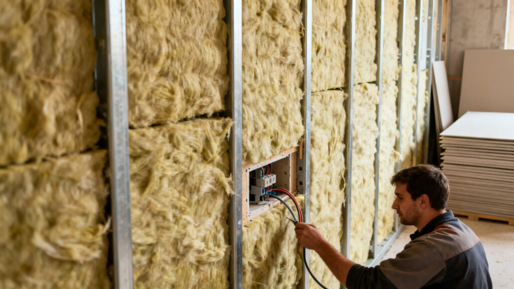Laine de roche Euroclasse A1 derrière ossature, confort acoustique