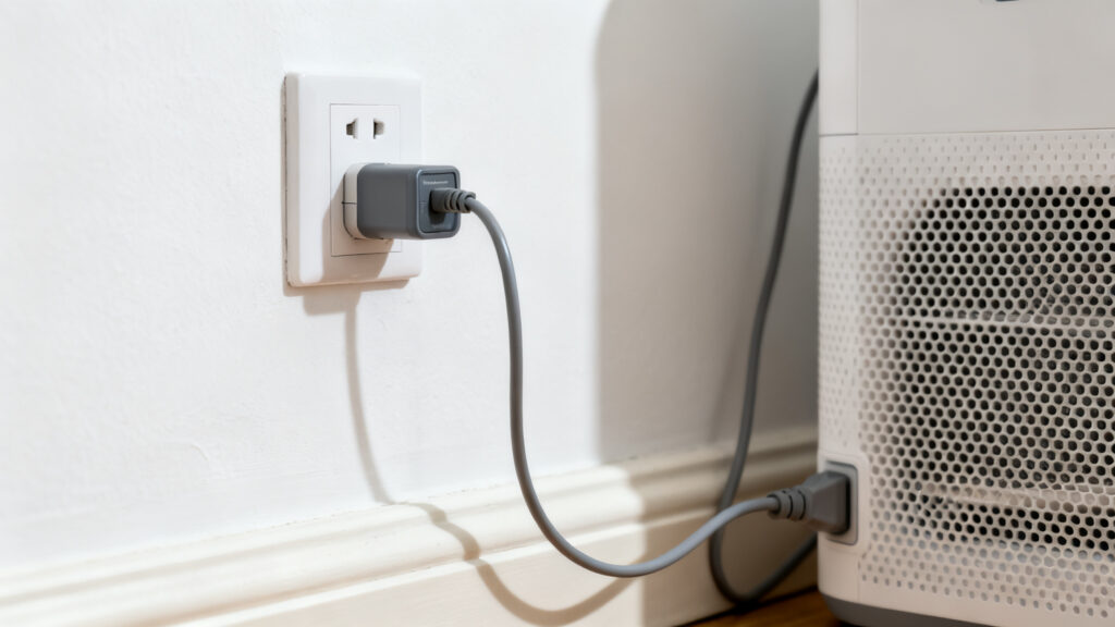 Wattmètre mesurant la consommation kWh d’un déshumidificateur