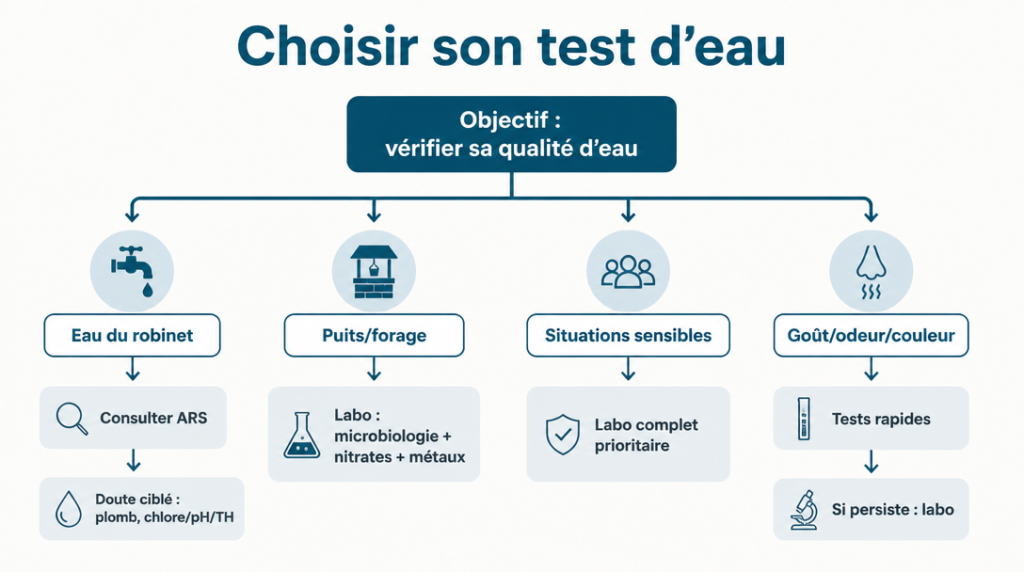 Arbre de décision pour choisir une analyse d’eau