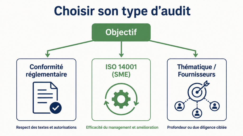 Schéma décisionnel pour choisir un audit environnemental adapté