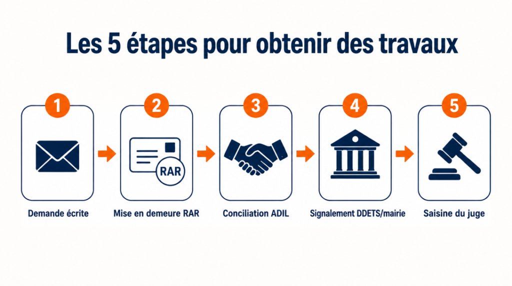 Étapes de recours du locataire pour un logement indécent