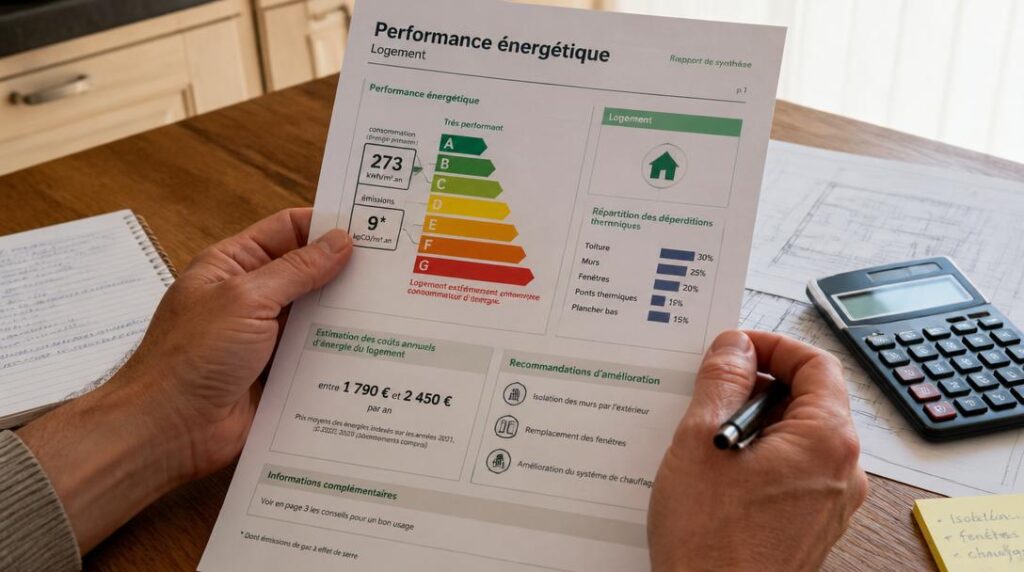 Document DPE et données de performance énergétique