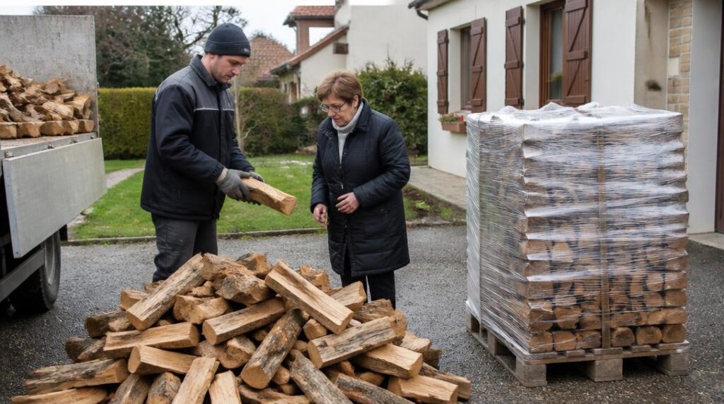 Livraison de bois de chauffage en vrac et palette